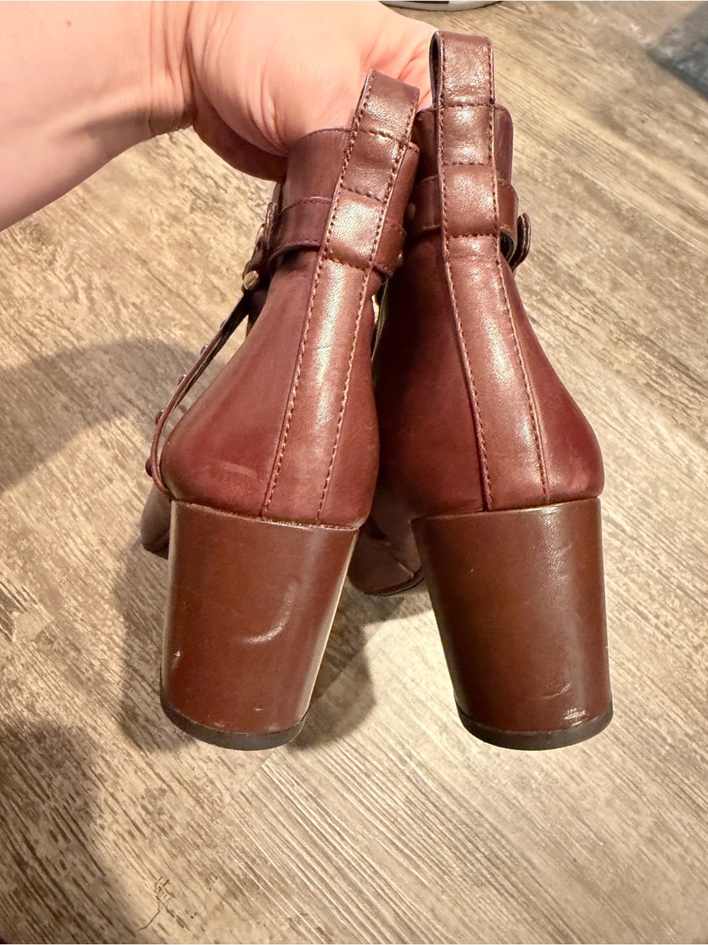 Alex Marie Burgundy Ankle Booties with Studded Strap - Picture 7 of 7